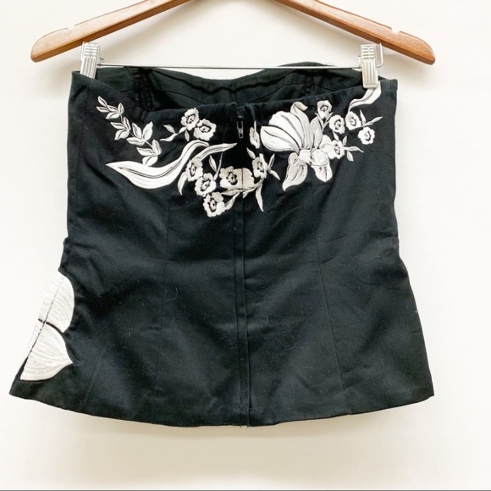 WHBM Black White Floral Bustier Top 4 - Picture 4 of 6